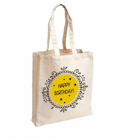 กระเป๋าผ้าดิบ Happy Birthday bag